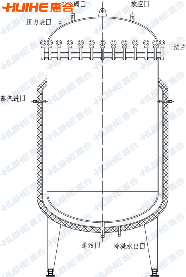 蒸汽蒸煮锅结构示意图展示